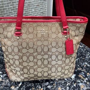 COACH 2016 Outline Zip Top Tote